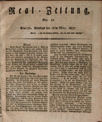 Erlanger Real-Zeitung Dienstag 18. März 1817