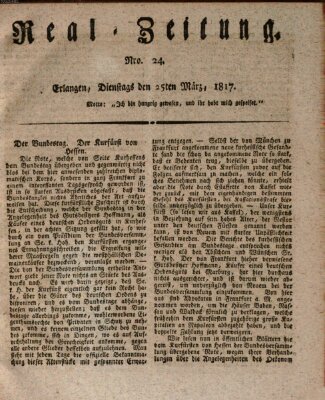 Erlanger Real-Zeitung Dienstag 25. März 1817