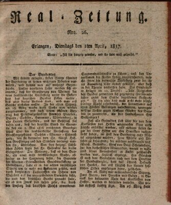 Erlanger Real-Zeitung Dienstag 1. April 1817