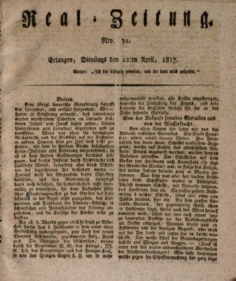 Erlanger Real-Zeitung Dienstag 22. April 1817