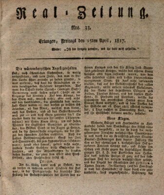 Erlanger Real-Zeitung Freitag 25. April 1817