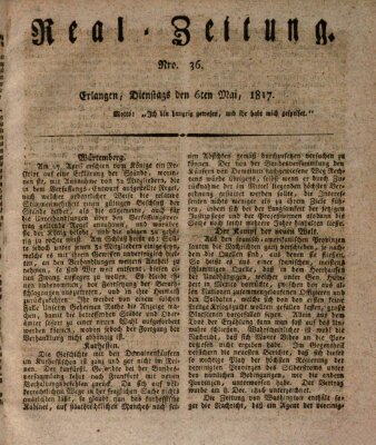 Erlanger Real-Zeitung Dienstag 6. Mai 1817