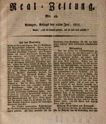 Erlanger Real-Zeitung Freitag 20. Juni 1817