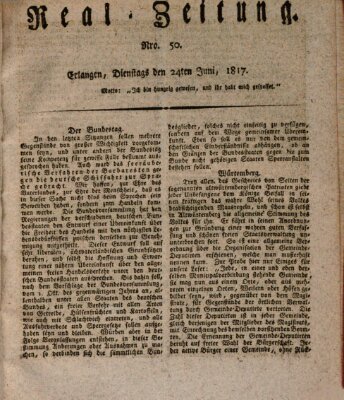 Erlanger Real-Zeitung Dienstag 24. Juni 1817