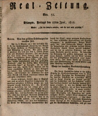 Erlanger Real-Zeitung Freitag 27. Juni 1817