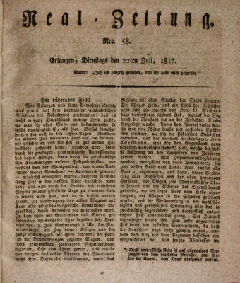 Erlanger Real-Zeitung Dienstag 22. Juli 1817