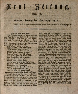 Erlanger Real-Zeitung Dienstag 26. August 1817