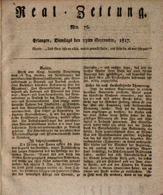 Erlanger Real-Zeitung Dienstag 23. September 1817