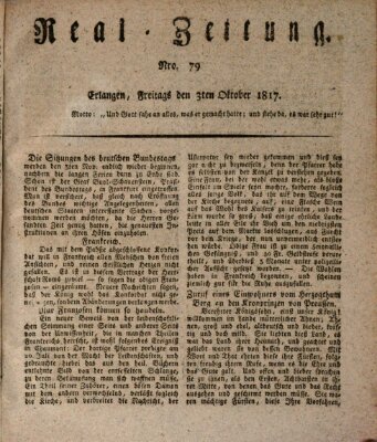 Erlanger Real-Zeitung Freitag 3. Oktober 1817