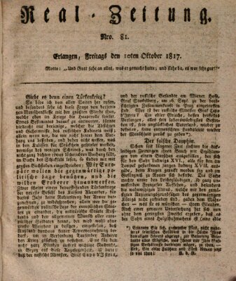 Erlanger Real-Zeitung Freitag 10. Oktober 1817