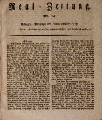 Erlanger Real-Zeitung Dienstag 21. Oktober 1817