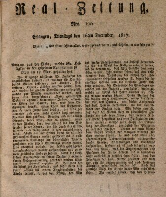 Erlanger Real-Zeitung Dienstag 16. Dezember 1817