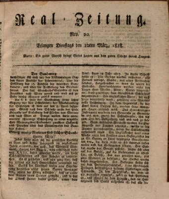 Erlanger Real-Zeitung Dienstag 10. März 1818