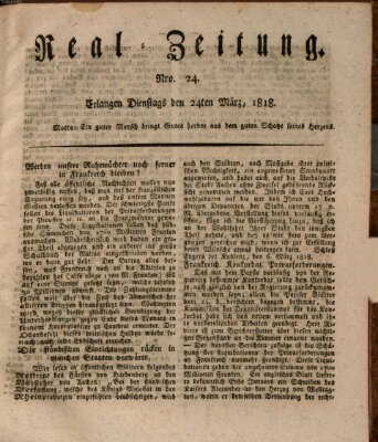 Erlanger Real-Zeitung Dienstag 24. März 1818