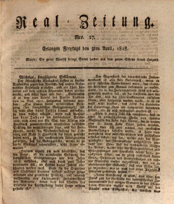 Erlanger Real-Zeitung Freitag 3. April 1818