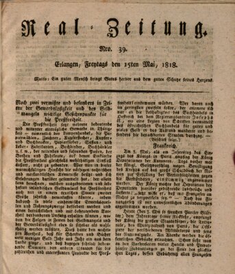 Erlanger Real-Zeitung Freitag 15. Mai 1818