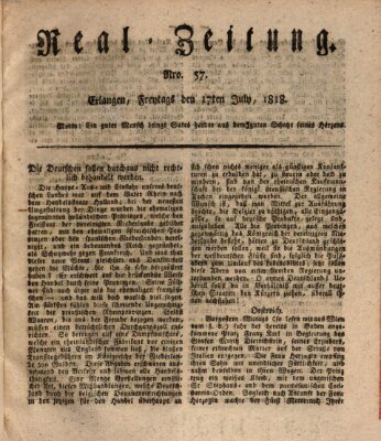 Erlanger Real-Zeitung Freitag 17. Juli 1818