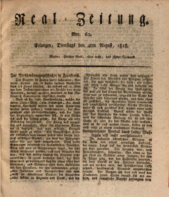 Erlanger Real-Zeitung Dienstag 4. August 1818