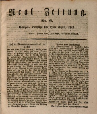 Erlanger Real-Zeitung Dienstag 25. August 1818