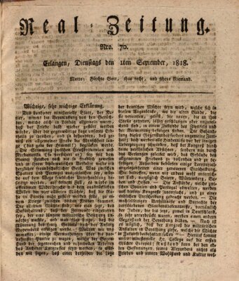 Erlanger Real-Zeitung Dienstag 1. September 1818