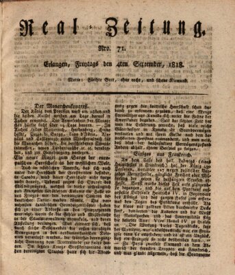 Erlanger Real-Zeitung Freitag 4. September 1818