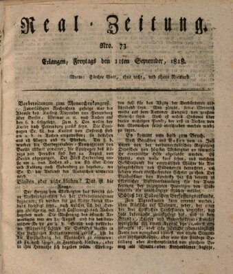 Erlanger Real-Zeitung Freitag 11. September 1818