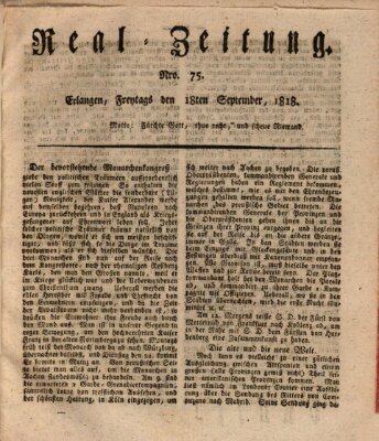 Erlanger Real-Zeitung Freitag 18. September 1818