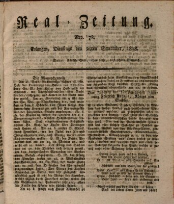 Erlanger Real-Zeitung Dienstag 29. September 1818