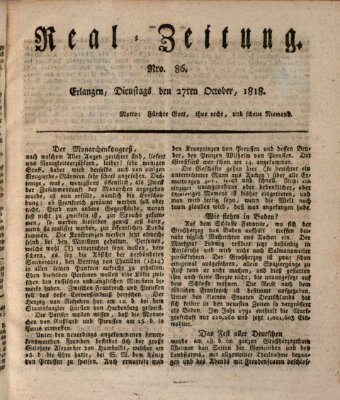 Erlanger Real-Zeitung Dienstag 27. Oktober 1818