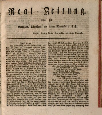 Erlanger Real-Zeitung Dienstag 10. November 1818