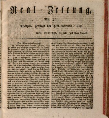 Erlanger Real-Zeitung Freitag 13. November 1818