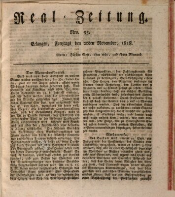 Erlanger Real-Zeitung Freitag 20. November 1818