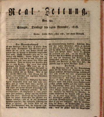 Erlanger Real-Zeitung Dienstag 24. November 1818