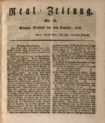 Erlanger Real-Zeitung Dienstag 8. Dezember 1818