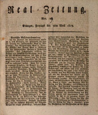 Erlanger Real-Zeitung Freitag 9. April 1819