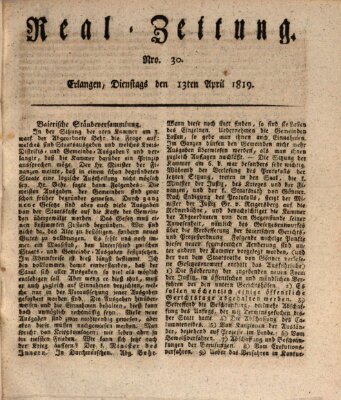 Erlanger Real-Zeitung Dienstag 13. April 1819