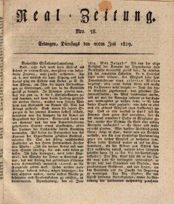 Erlanger Real-Zeitung Dienstag 20. Juli 1819