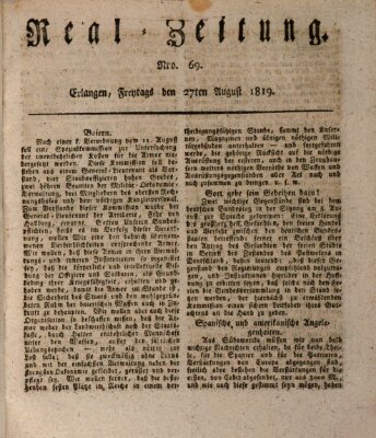 Erlanger Real-Zeitung Freitag 27. August 1819