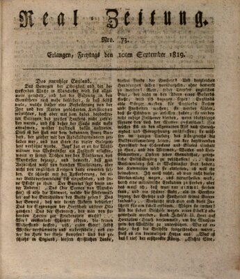 Erlanger Real-Zeitung Freitag 10. September 1819