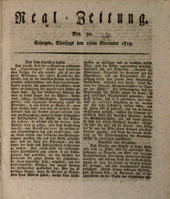 Erlanger Real-Zeitung Dienstag 16. November 1819