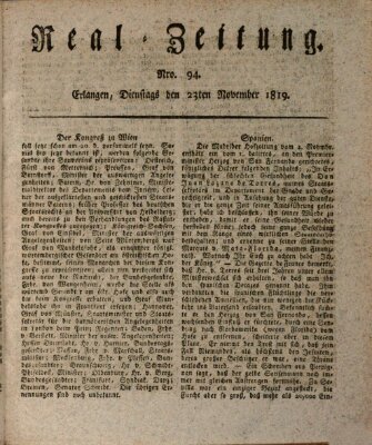 Erlanger Real-Zeitung Dienstag 23. November 1819