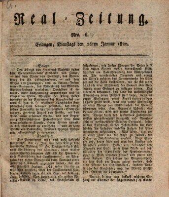 Erlanger Real-Zeitung Mittwoch 26. Januar 1820