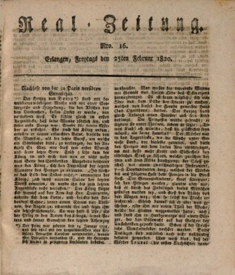 Erlanger Real-Zeitung Freitag 25. Februar 1820