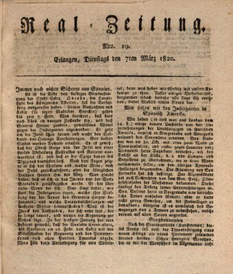 Erlanger Real-Zeitung Dienstag 7. März 1820