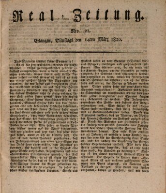 Erlanger Real-Zeitung Dienstag 14. März 1820