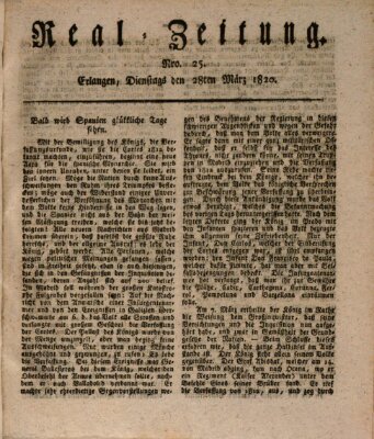 Erlanger Real-Zeitung Dienstag 28. März 1820