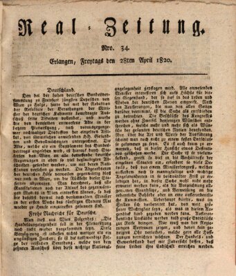 Erlanger Real-Zeitung Freitag 28. April 1820