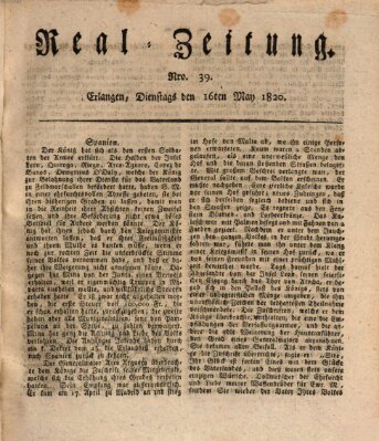 Erlanger Real-Zeitung Dienstag 16. Mai 1820