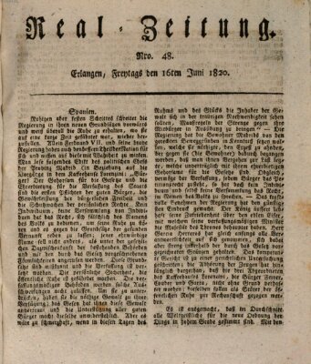 Erlanger Real-Zeitung Freitag 16. Juni 1820
