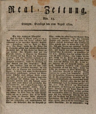 Erlanger Real-Zeitung Dienstag 8. August 1820